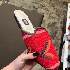 Res Ipsa Red Woven Slip-On Sandals